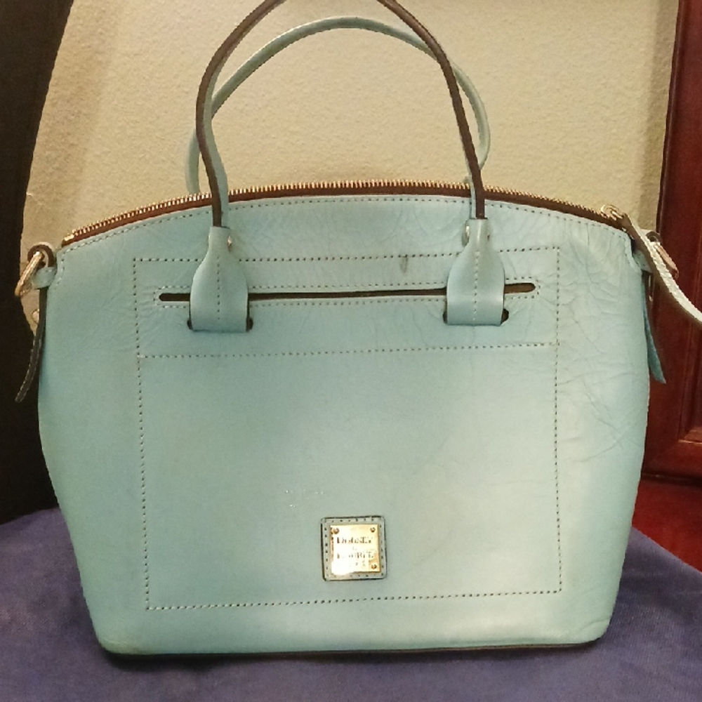 Dooney & Bourke Sky Blue Satchel 12" W × 9.5 H